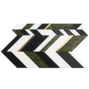 Zayden Verde Jade - Nero Marquina, White Thassos, Dandong Green, & Brass