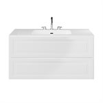 Alma White 42" Vanity with Integrated White Solid Surface Top