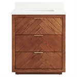 KIT - Marilyn Woodgrain 30" Single Vanity with Pure White Quartz Top