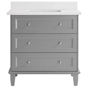 Nora Gray 36" Single Vanity with Pure Gray Quartz Top