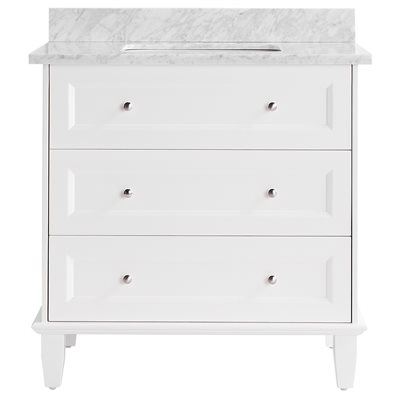 Nora White 36" Single Vanity with Carrara Marble Top