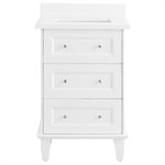 Nora White 24" Single Vanity with Pure White Quartz Top