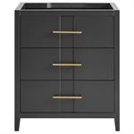 Iconic 30" Charcoal and Gold Vanity (Counter Sold Separately)