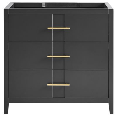 Iconic 36" Charcoal and Gold Vanity (Counter Sold Separately)