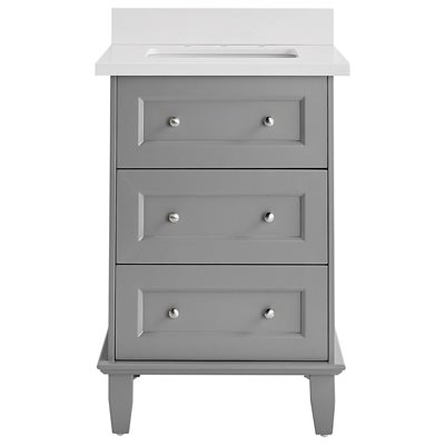 Nora Gray 24" Single Vanity with Pure Gray Quartz Top