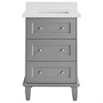 Nora Gray 24" Single Vanity with Pure Gray Quartz Top