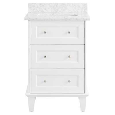 Nora White 24" Single Vanity with Carrara Marble Top