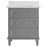 Nora Gray 30" Single Vanity with Pure Gray Quartz Top