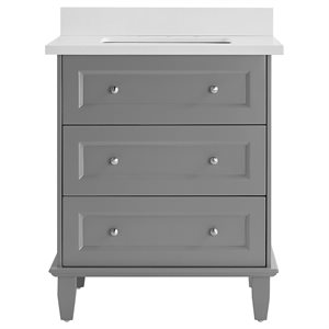 Nora Gray 30" Single Vanity with Pure Gray Quartz Top