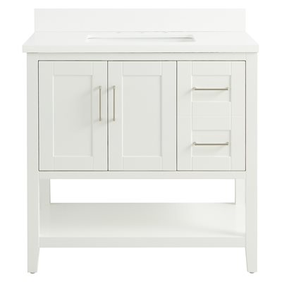 Sheraton 36" White Vanity with Pure White Quartz Top