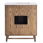 Lowell 30" Woodgrain Bathroom Vanity with Carrara Marble Countertop and Basin