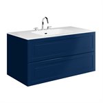 Alma Blue 42" Vanity with Integrated White Solid Surface Top