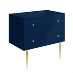 Alma Blue 36" Vanity with Gold Legs & Knobs without Top