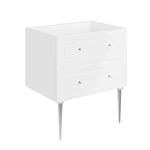 Alma White 30" Vanity with Chrome Legs & Knobs without Top