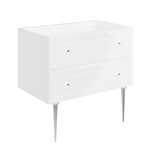 Alma White 36" Vanity with Chrome Legs & Knobs without Top