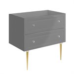 Alma Gray 36" Vanity with Gold Legs & Knobs without Top