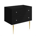 Alma Black 36" Vanity with Gold Legs & Knobs without Top