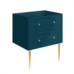 Alma Turquoise 30" Vanity with Gold Legs & Knobs without Top