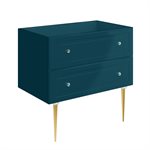 Alma Turquoise 36" Vanity with Gold Legs & Knobs without Top