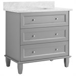 Nora Gray 36" Single Vanity with Carrara Marble Top