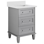 Nora Gray 24" Single Vanity with Pure Gray Quartz Top