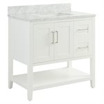 Sheraton 36" White Vanity with Carrara Marble Top