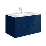 Alma Blue 36" Vanity with Integrated White Solid Surface Top