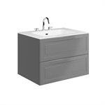 Alma Gray 30" Single Vanity with Integrated White Solid Surface Top