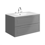 Alma Gray 36" Vanity with Integrated White Solid Surface Top