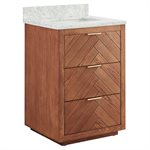 Marilyn Woodgrain 24" Single Vanity with Carrara Marble Top