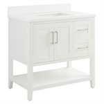 Sheraton 36" White Vanity with Pure White Quartz Top