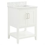 Sheraton 24" White Vanity with Carrara Marble Top