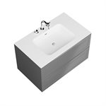 Alma Gray 36" Vanity with Integrated White Solid Surface Top