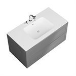 Alma Gray 42" Vanity with Integrated White Solid Surface Top