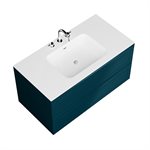 Alma Turquoise 42" Vanity with Integrated White Solid Surface Top