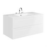 Alma White 42" Vanity with Integrated White Solid Surface Top