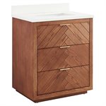 KIT - Marilyn Woodgrain 30" Single Vanity with Pure White Quartz Top