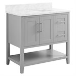 Sheraton 36" Gray Vanity with Carrara Marble Top