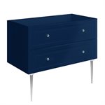 Alma Blue 42" Vanity with Chrome Legs & Knobs without Top