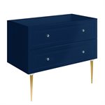 Alma Blue 42" Vanity with Gold Legs & Knobs without Top