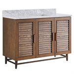 Lowell 48" Woodgrain Bathroom Vanity with Carrara Marble Countertop and Basin