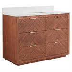 Marilyn Woodgrain 48" Single Vanity with Pure White Quartz Top