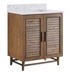 Lowell 30" Woodgrain Bathroom Vanity with Carrara Marble Countertop and Basin