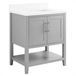 Sheraton 30" Gray Vanity with Pure White Quartz Top