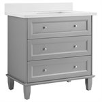 Nora Gray 36" Single Vanity with Pure Gray Quartz Top