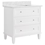 Nora White 36" Single Vanity with Carrara Marble Top