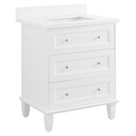 Nora White 30" Single Vanity with Pure White Quartz Top