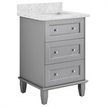 Nora Gray 24" Single Vanity with Carrara Marble Top