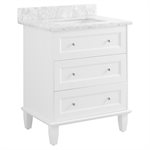 Nora White 30" Single Vanity with Carrara Marble Top