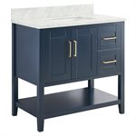 Sheraton 36" Navy Vanity with Carrara Marble Top